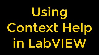 How to use Context Help in LabVIEW