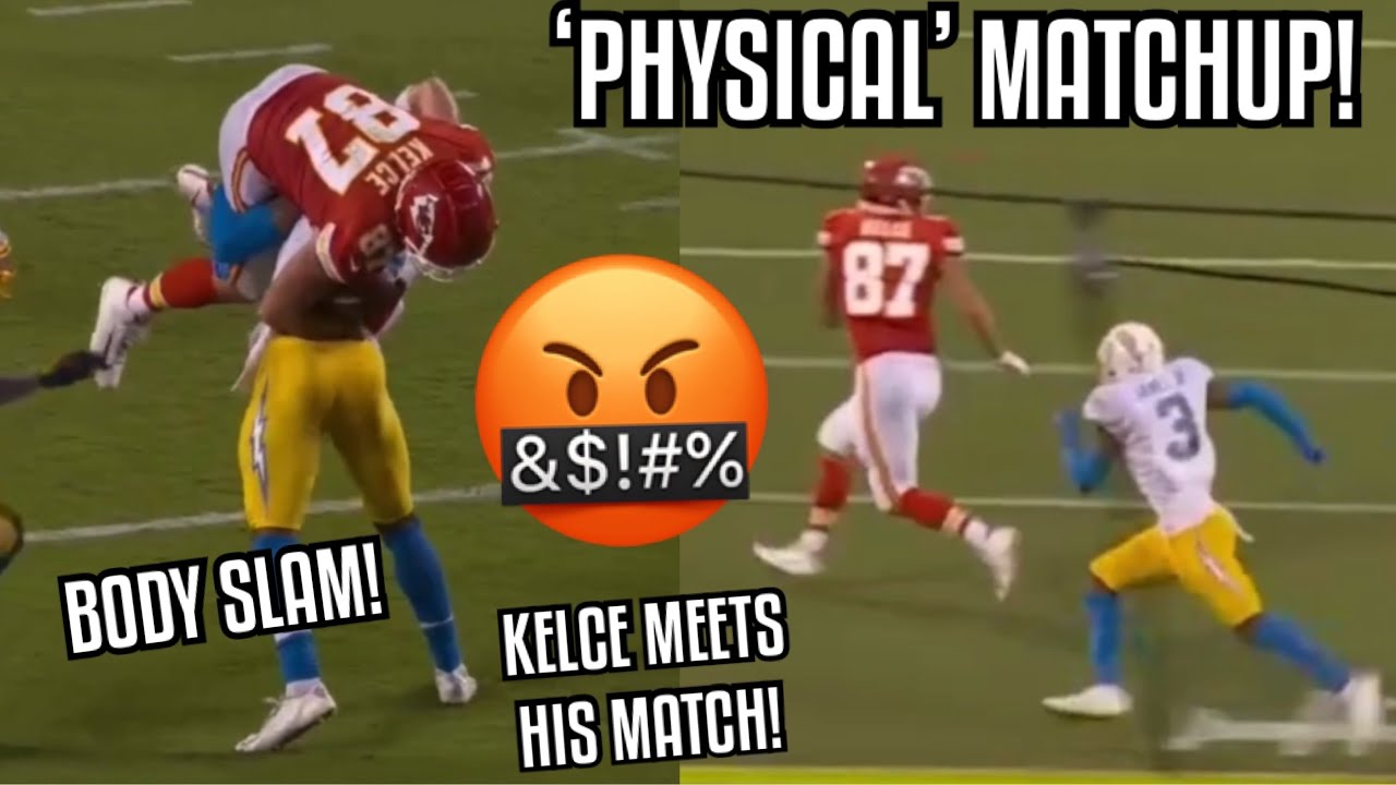 Derwin James of Chargers body-slams Travis Kelce