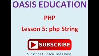 Lesson 5: php string