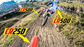 22-Year-Old CR250 2 Stroke vs Full Field of 500's!