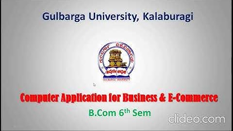 B.Com 6th Sem Computer Application for Business & E-Commerce Syllabus of GUG