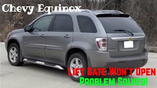 Chevy Equinox tailgate will not stay up\/ hatch falling down. Reason why tailgate won’t stay open!