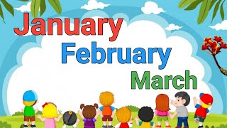 Month names for kids || Lkg , ukg & class 1 , 2 || preschoolers , kindergarten || kids space