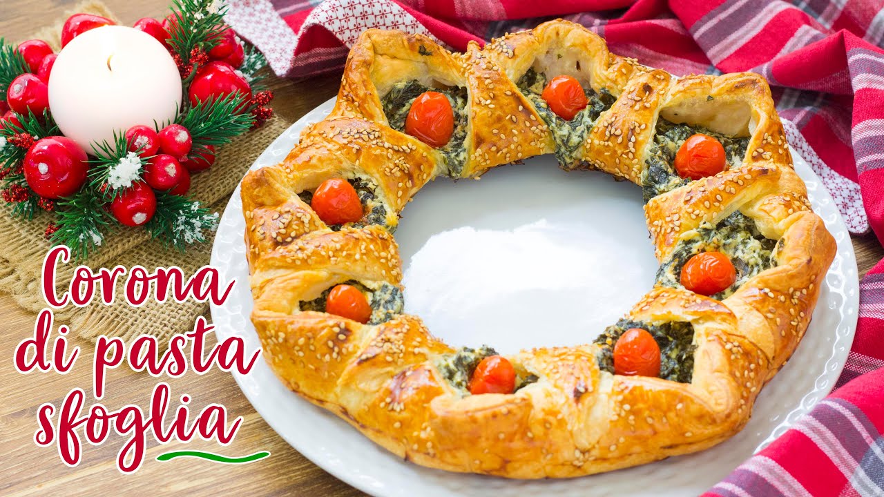 Corona Salata di Pasta Sfoglia - Ricetta Facile Antipasto di Natale -  55Winston55 - YouTube