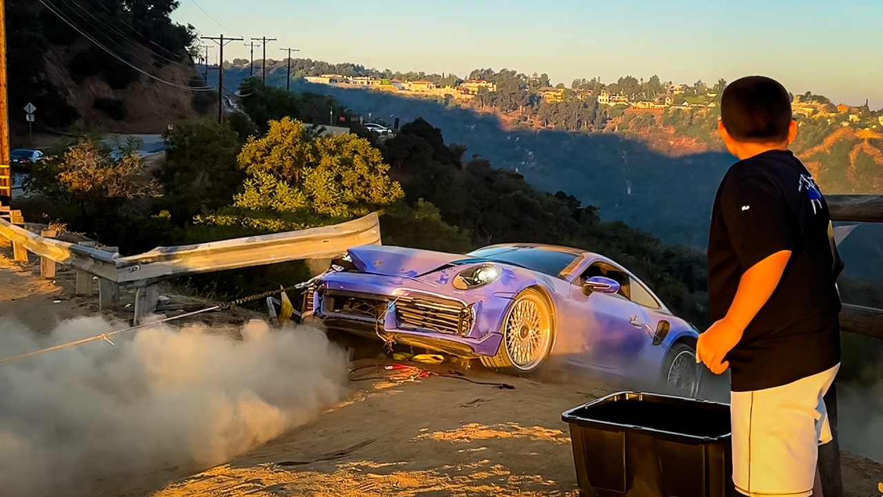 $300K Porsche Disaster: Supercar Crashes & Drops Off a Cliff - YouTube