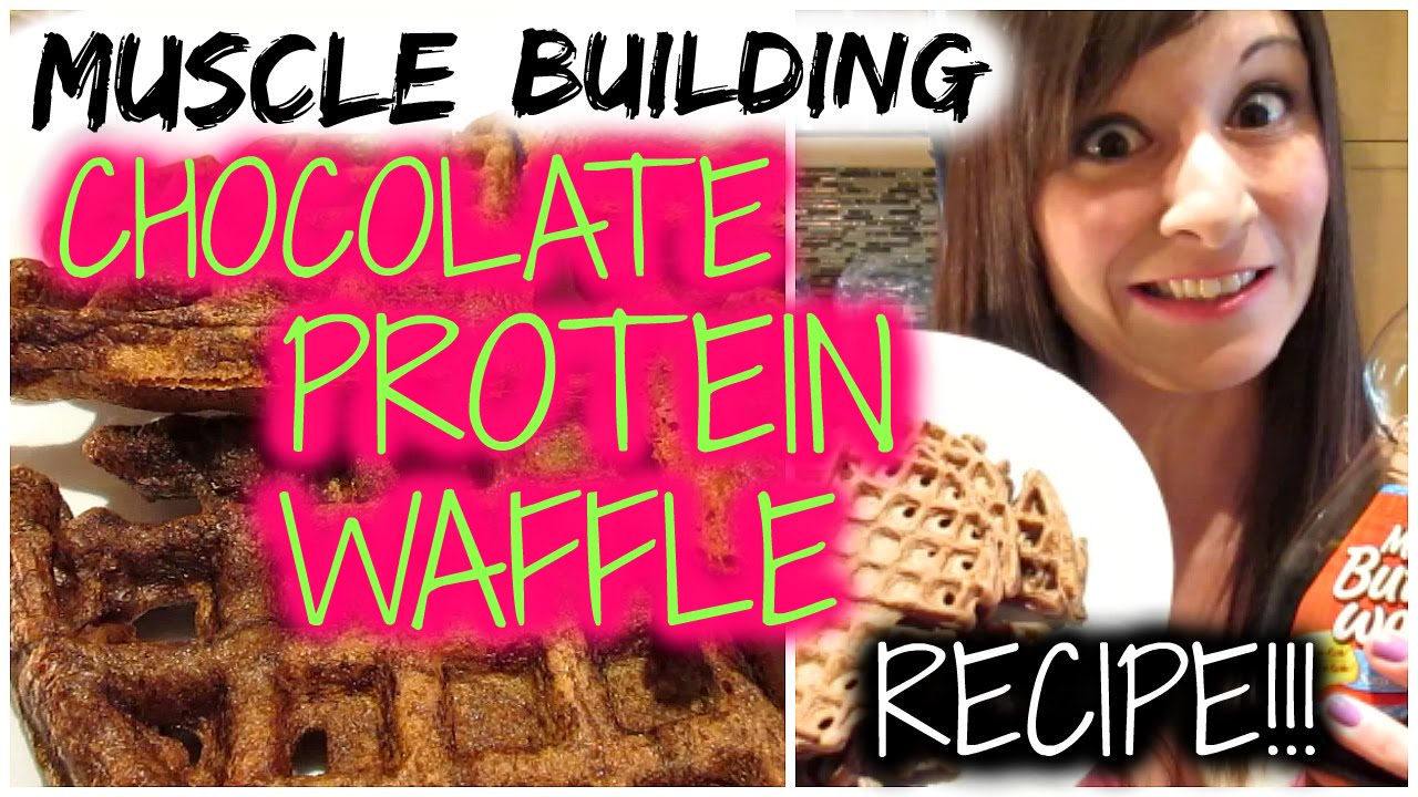 MUSCLE BUILDING CHOCOLATE PROTEIN WAFFLE RECIPE! Nicole Collet YouTube