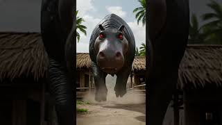 Whoa! That toy hippo just went full-on giant! 🦛 #aivideo