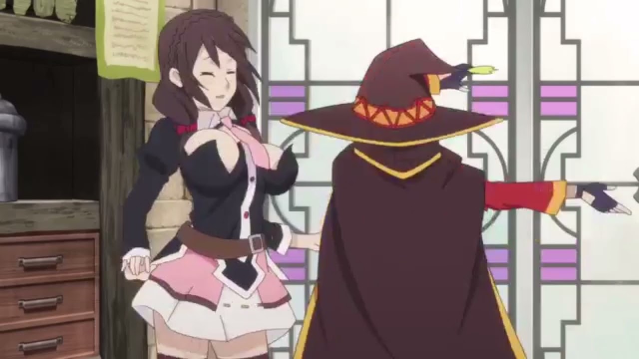 Konosubarashi Funny Moment Megumin Slaps Yunyun Boobs YouTube