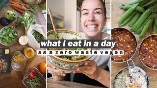 WHAT I EAT IN A DAY // vegan zero waste easy recipes + my daily trash reveal