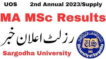 MA MSc 2nd Annual 2023 Results UOS | Ma Msc Supply 2023 Result UOS | MA MSc UOS