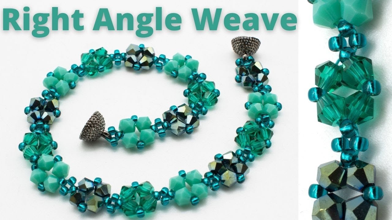 Right Angle Weave with Bicone Beads - Pixie Bracelet