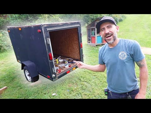 Building a Portable Walk in COOLER from this UGLY enclosed trailer (VLOG)