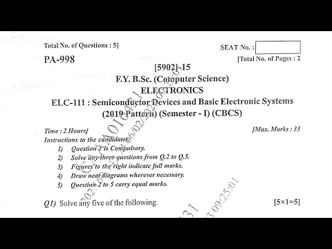 F.Y.B.Sc Computer Science || Question Papers || Oct/ Nov 2022 Exam ...