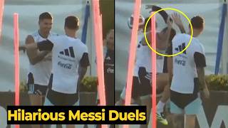 Messi-De Paul CLASH in Argentina training today ahead of Mauritania