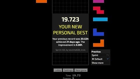 Tetris 40 LINE Sprint Invisible PB 19.723 seconds