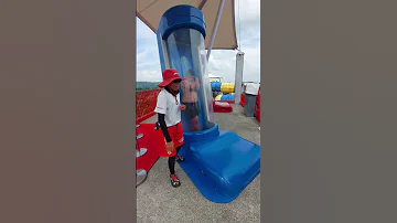 BIG GUY EXTREME SCREAM ON THE BLUE TRAPDOOR WATERSLIDE Shorts 