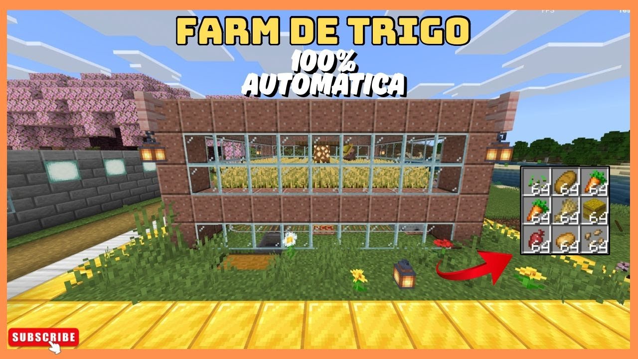 Farm de Trigo, Cenoura, Batata e Beterraba 100% automática no Minecraft ...