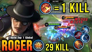 29 Kills!! Roger Full Critical Build (1st SKILL = 1 KILL) - Build Top 1 Global Roger ~ MLBB