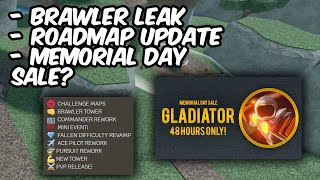 BRAWLER LEAK + UPDATE ROADMAP + MEMORIAL DAY SALE? | Tower Defense Simulator | ROBLOX