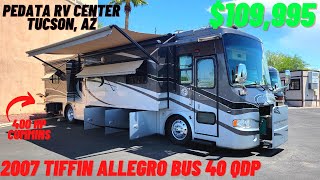 2007 Tiffin Allegro Bus 40 QDP Video Walkthrough! Quad Slide, 400 HP Cummins for $109,995 SOLD!