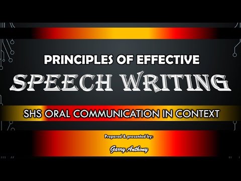 write a speech considering all the different principles