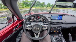 2026 Mazda MX-5 Miata RF Grand Touring - POV Rainy Evening Drive (Binaural Audio)
