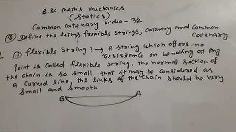 Common catenary b.sc class mechanics video 32