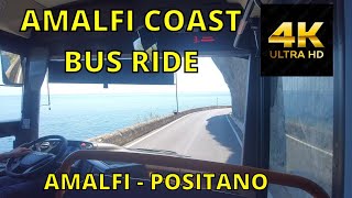 Amazing BUS RIDE from Amalfi to Positano 4K | The best drivers | Costiera Amalfitana in bus