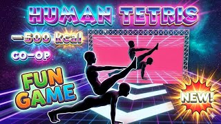 HUMAN TETRIS FUN GAME 🔥 IMMERSIVE INTERACTIVE WARM UP LETS GO #tetris #human #yoga #immersive 