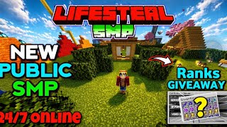 💥 Lifesteal SMP Public Server Open! (24/7 Online + Free Ranks) JAVA | PE PLUS CRACKED JOIN NOW 🍀🍃🍀