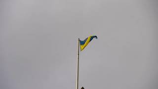 Beautiful Ukrainian Flag Flying in Edinburgh, Scotland. UK Supports Ukraine.