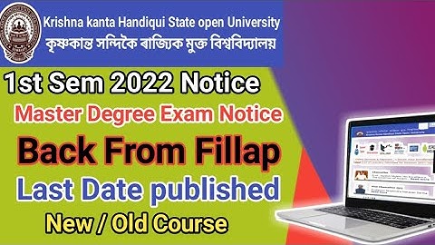 Kkhsou Master Degree 1st Semester Back From Fillap Notice ll New Old Course Students