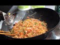 Chinese street food-the most popular night market fried rice, fried noodles