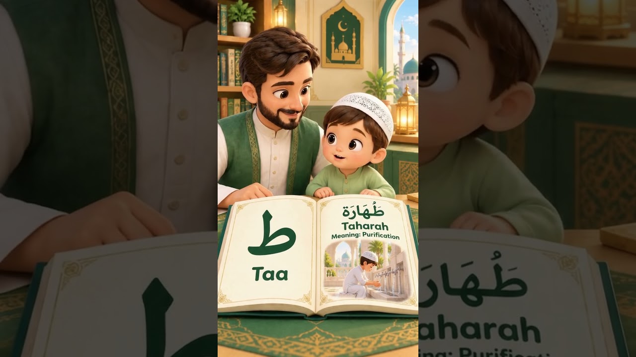 Arabic Letter Taa (ط) Is for Taharah 🌙 | Arabic for Kids | Baby Max#shorts