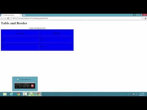 How To Create Table And Border in HTML Tutorial  | CSS3