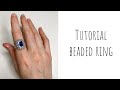 Оплетение кристалла с плоским основанием 14*10 m.| beaded ring with crystal