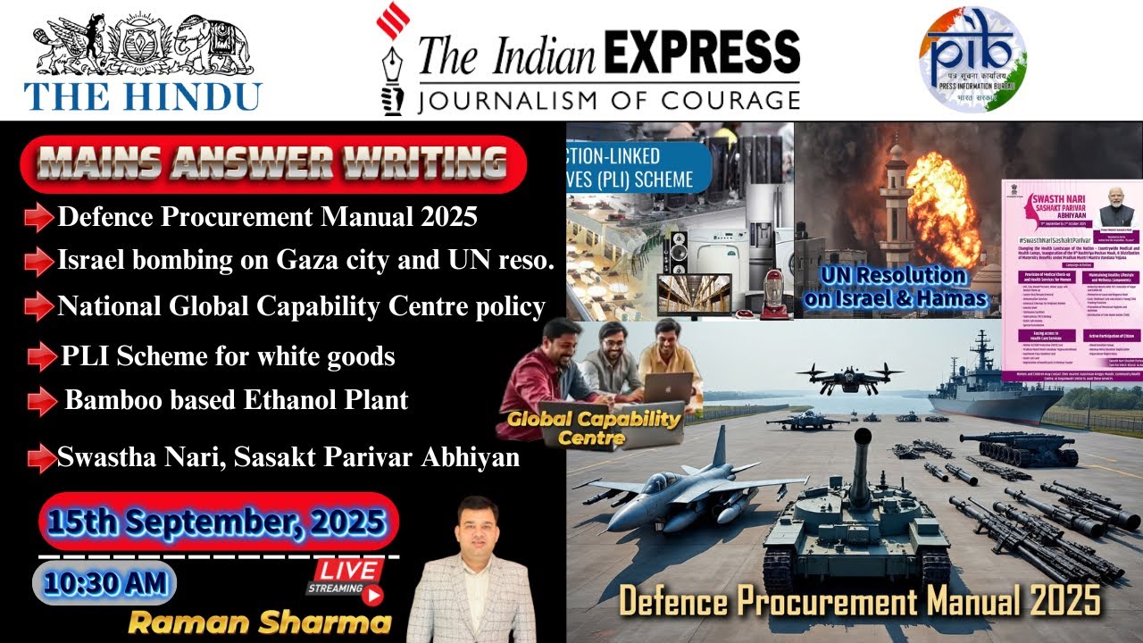 15th September 2025 Current Affair | The Hindu | Indian Express | PIB ...