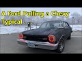 Arctic Rescue: Little V8 Beater Ford Tows a HEAVY Chevy