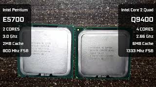 Pentium E5700 vs Core 2 Quad Q9400 in 17 Old 1080p Games with GTX 460 SE