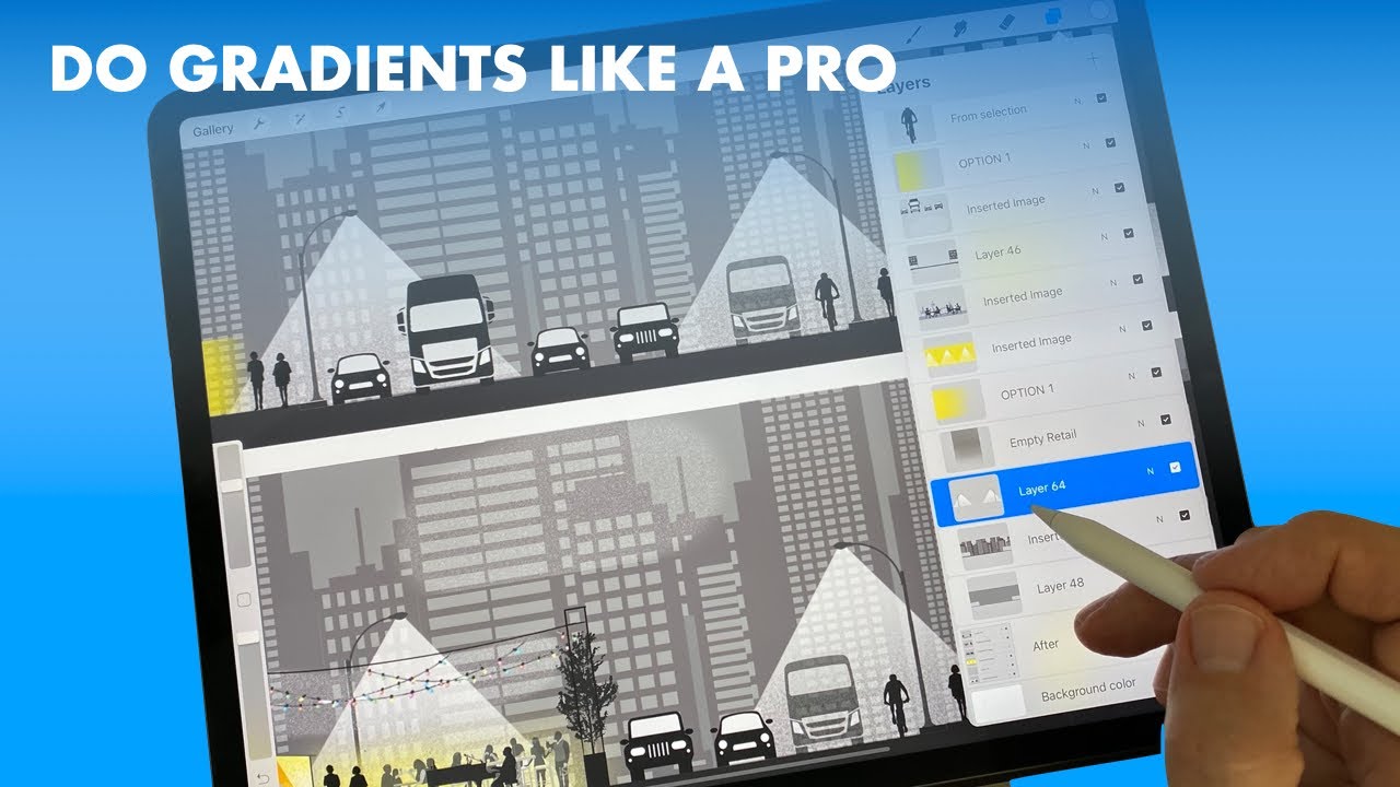 beginner's guide to gradients and blending modes procreate - YouTube
