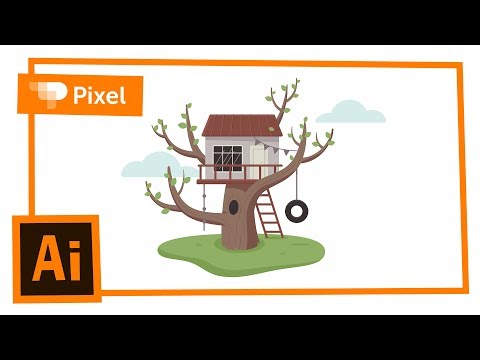Рисуем домик на дереве в Adobe Illustrator | уроки для новичков