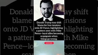 Trump’s Iran Fallout: Vance in the Line of Fire!! #shorts