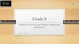 Class 8 Solution of Ch-10 (Cyber Threats and Security) KIPS ICON 10 !aman sir ! amanT4 !