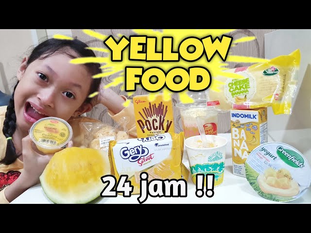 24 Jam Makan Warna Kuning ♥﻿ On School Day | Aqilla's Diary class=