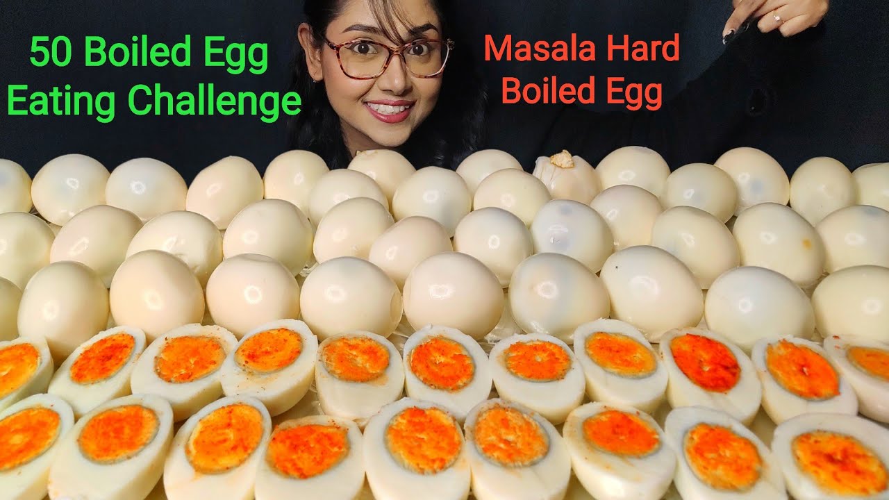 Eating Challenge | 50 Masala hard Boiled Egg Eating Challenge | Big bites | Asmr Eating | Mukbang