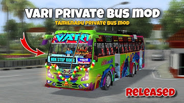 Free 🤩 Tamilnadu private bus mod for BUSSID || VARI private bus mod released download now
