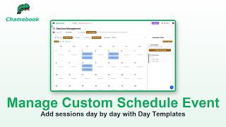 Manage Custom Schedule Event on Chamebook | Day Templates in Month View