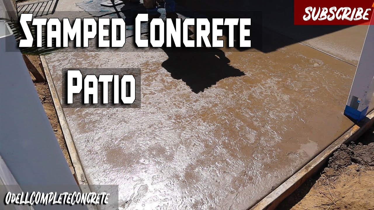 How to Pour a Stamped Concrete patio Slab with color! - YouTube