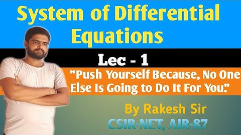 System of Differential Equations ||CSIR-NET /GATE-2021 /IIT-JAM ||BY-RAKESH DUSAD (#18)