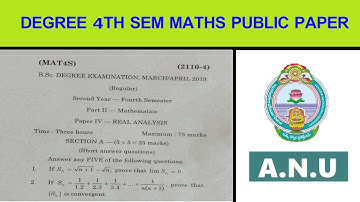 Degree 4th sem maths public paper